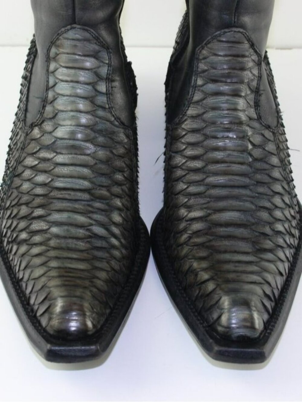 Shoto Italy Snake Skin Western Cowboy Style Ankle Boots (EU 40 / 7.5 US) - Picture 7 of 12